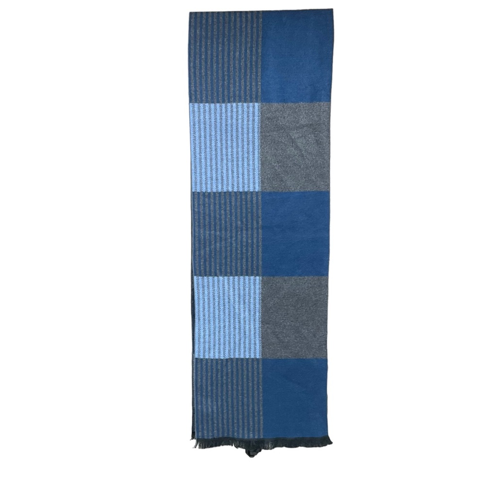 NWT Steel & Jelly Winter Scarf Blue Grey Dressy Warm Soft Classic - Picture 3 of 9